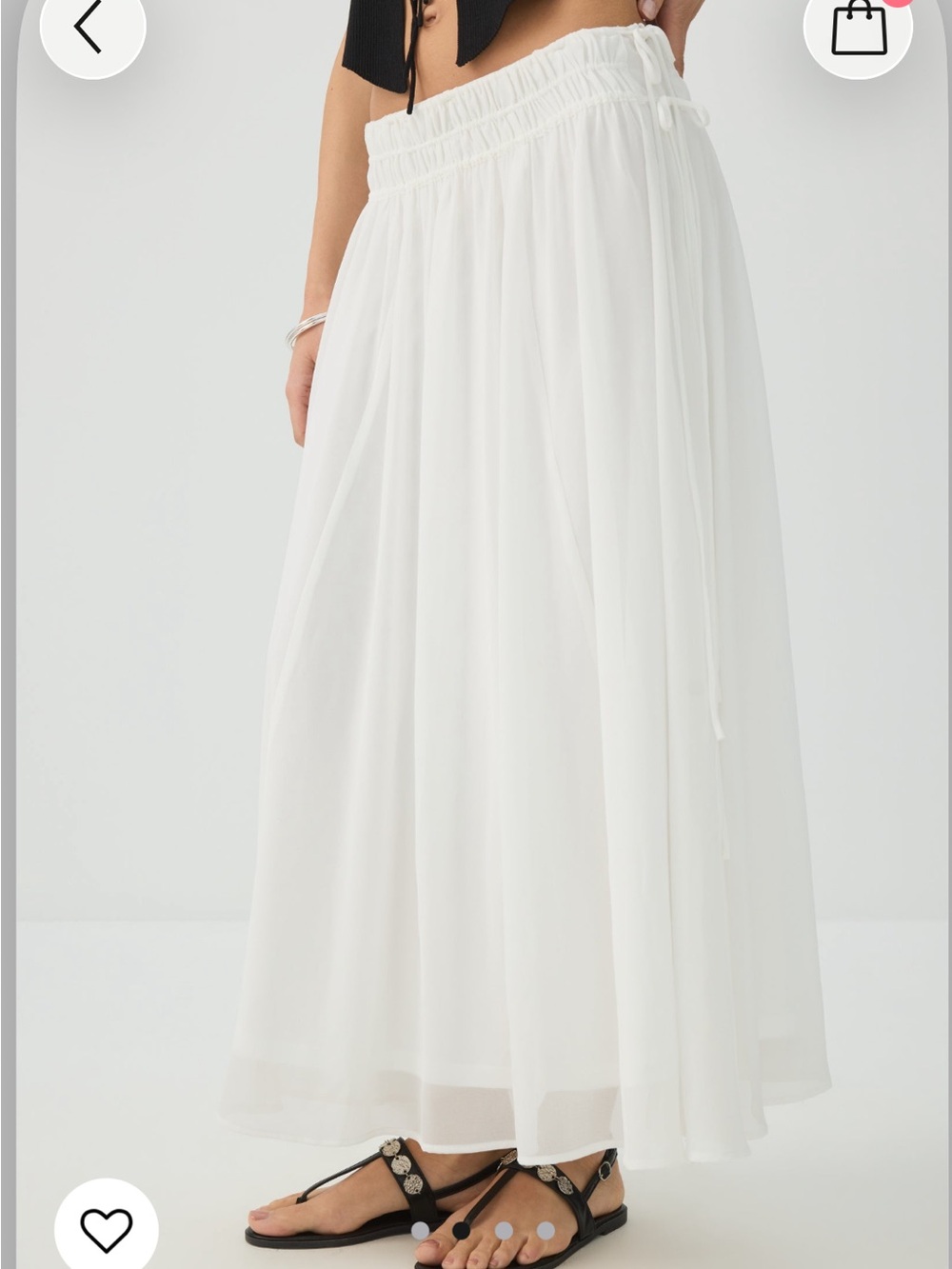 Ardene White Smocked Waist Maxi Skirt